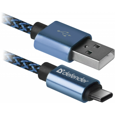Дата кабель USB 2.0 AM to USB-C 1.0m PRO blue Defender (87817)