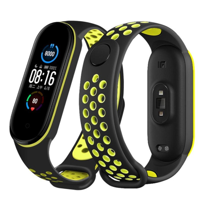 Ремінець до фітнес браслета BeCover Nike Style для Xiaomi Mi Smart Band 5 Black-Green (705152)