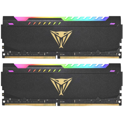 Модуль пам'яті для комп'ютера DDR4 16GB (2x8GB) 3200 MHz Viper Steel RGB Black Patriot (PVSR416G320C8K)