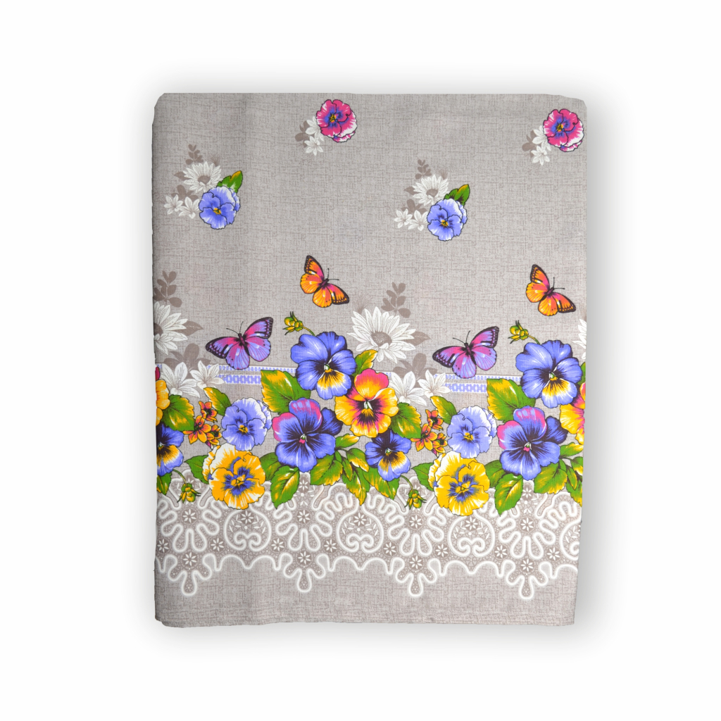 Скатертина Home Line рогожка Фіалкові метелики, 150х220 см (130562) Скатертина Home Line рогожка Фіалкові метелики, 150х220 см (130562)