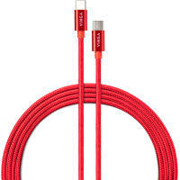 Дата кабель USB-C to USB-C 1.0m 60W Nylon Red Vinga (VCDCCCM531)