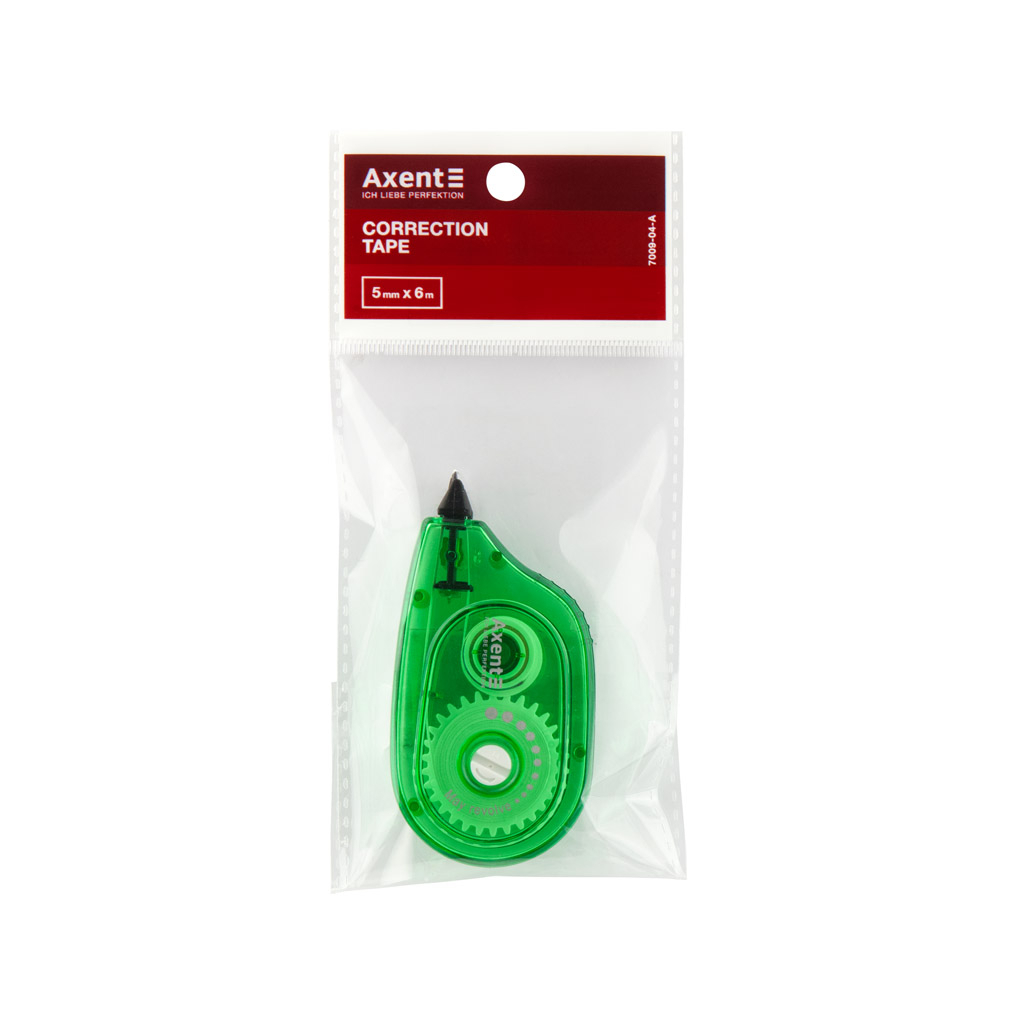 Коректор Axent стрічковий 5мм х 6м зелений (7009-04-A)