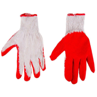 Protective gloves Top Tools cotton, rubber coating, red, p.9 (83S203)