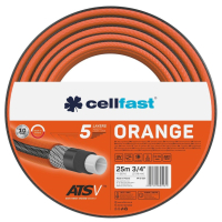 Hose for watering Cellfast ORANGE, 3/4', 25 m, 5 layers, up to 24 Bar, -10...50°C (15-021)