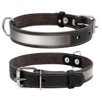 Collar for animals Collar with reflective tape W 25 mm L 38-50 cm black (02491)