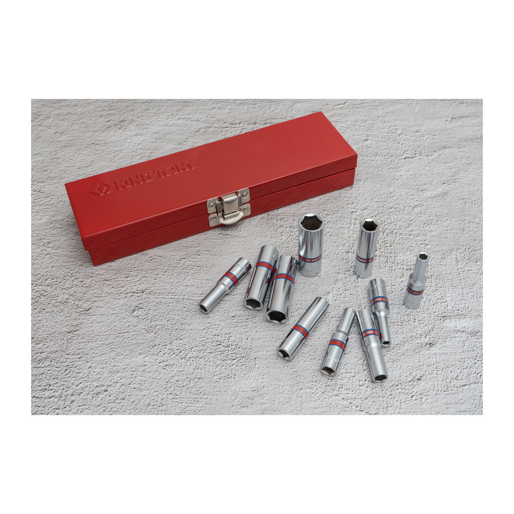 Набір головок KING TONY 1/4" подовжених 10 шт. (2510SR)