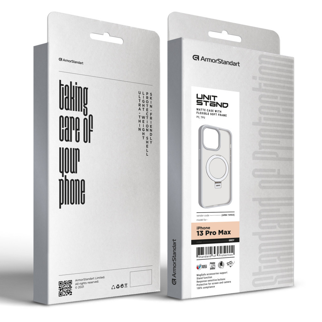 Чохол до мобільного телефона Armorstandart Unit Stand Apple iPhone 13 Pro Max Grey (ARM74904) Чохол до мобільного телефона Armorstandart Unit Stand Apple iPhone 13 Pro Max Grey (ARM74904)