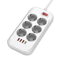 ColorWay CW-CHE64PDW network power filter, 6 sockets/4USB 2M (CW-CHE64PDW)