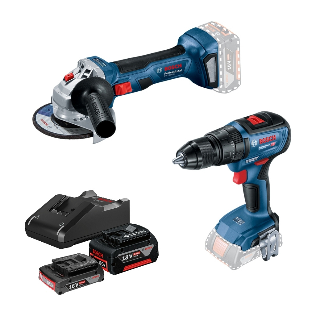 Набір електроіструментів Bosch 18V GWS180-LI, GSB 18V-50, 2х4А (0.615.990.M8S)