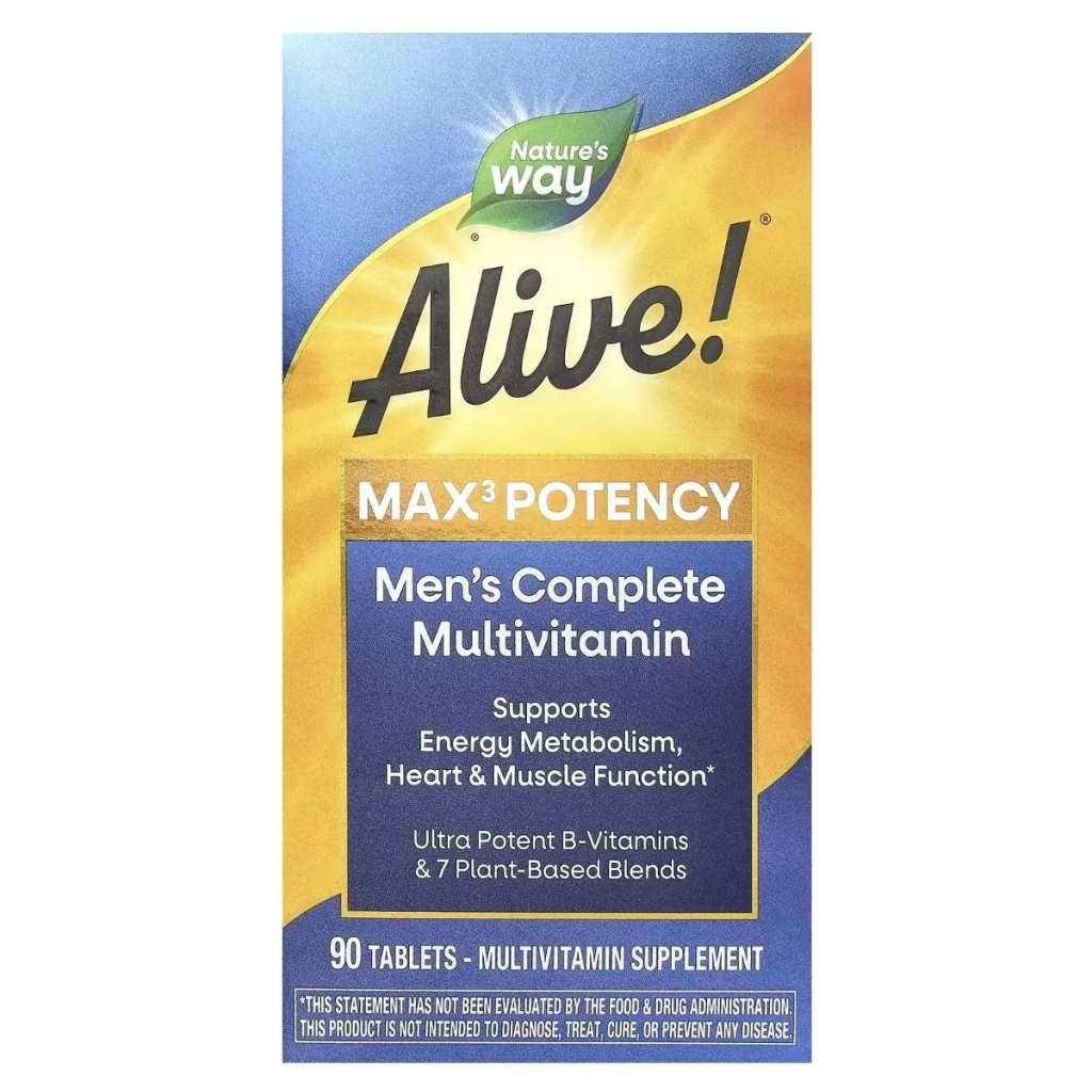 Мультивітамін Nature's Way Мультивітаміни для чоловіків Alive! Max3 Potency, Men's Multivitamin, 90 та (NWY-15542)