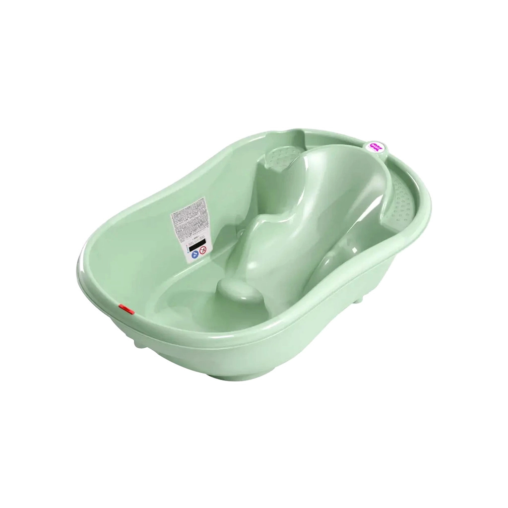 Ванночка Ok Baby Onda з анатомічною гіркою і термодатчиком, зелений (38231200)