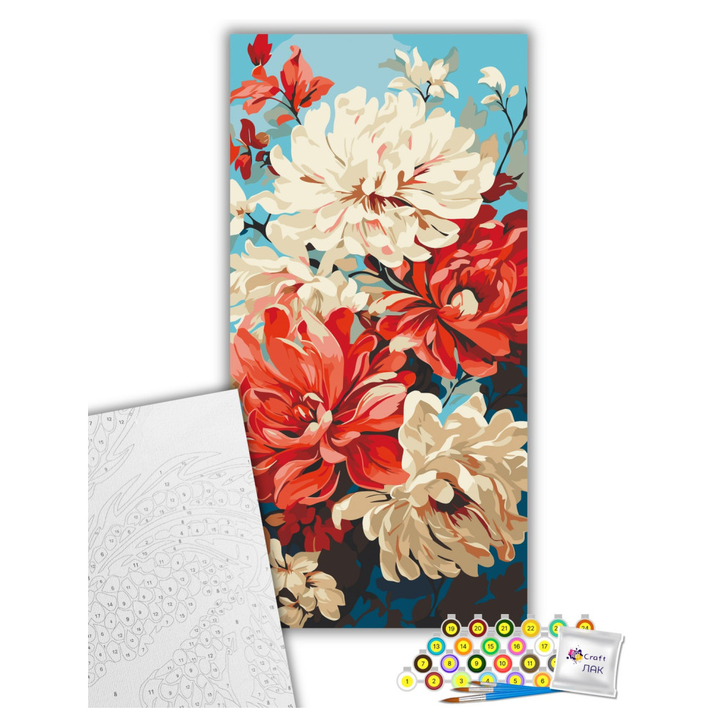 Картина по номерам ArtCraft Жоржини 40х80 см (13070-AC)