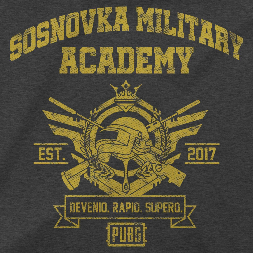 Світшот Jinx Pubg Military Academy Crew Neck Sweatshirt Charcoal Heather L (JINX-9235 CHL)