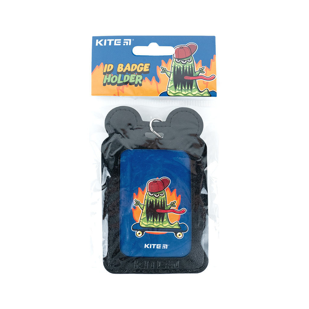 Бейдж Kite вертикальний на шнурку, чорний (K24-296-3)