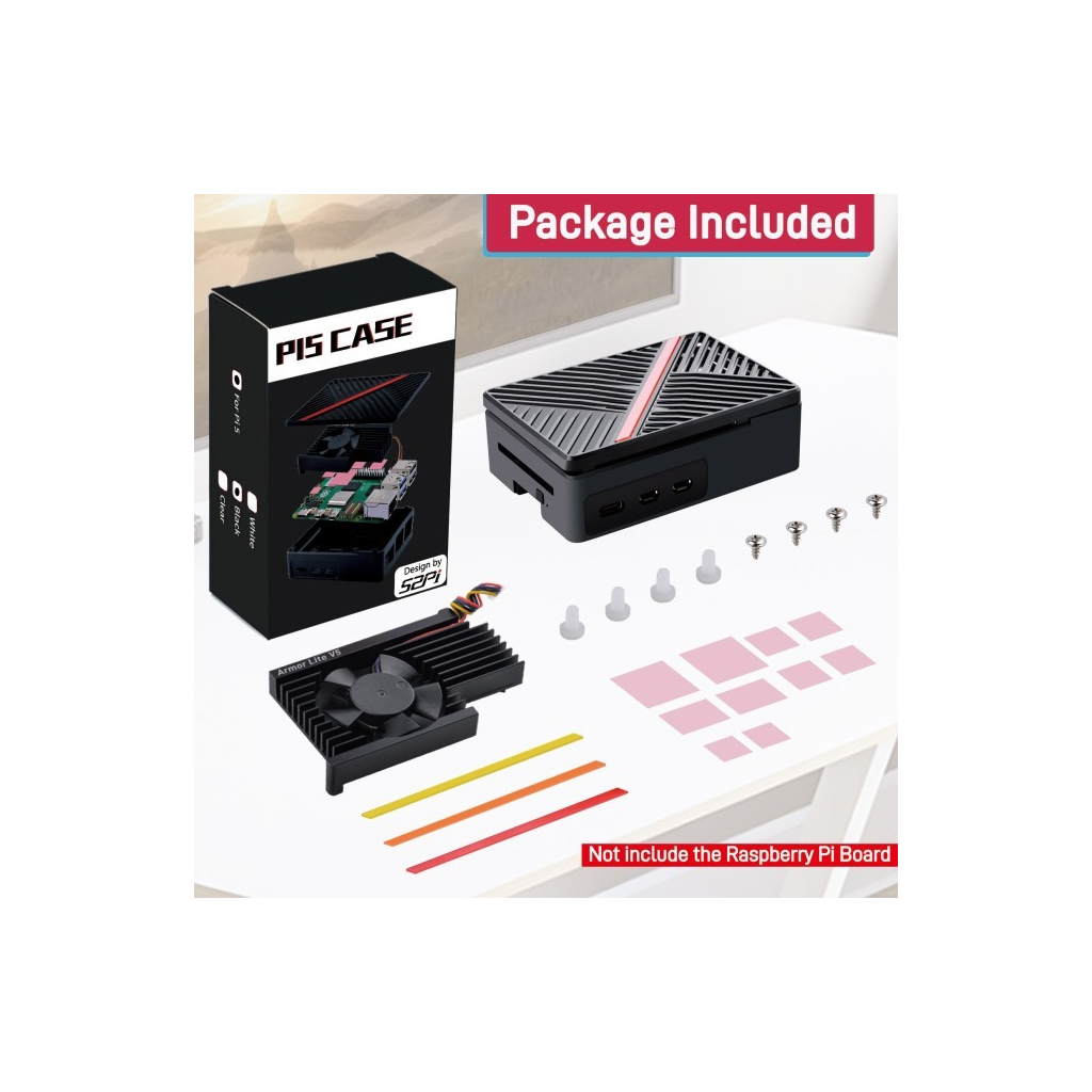 Корпус для Мікро ПК 52Pi for Raspberry Pi 5 Radiator with fan (ZP-0167)