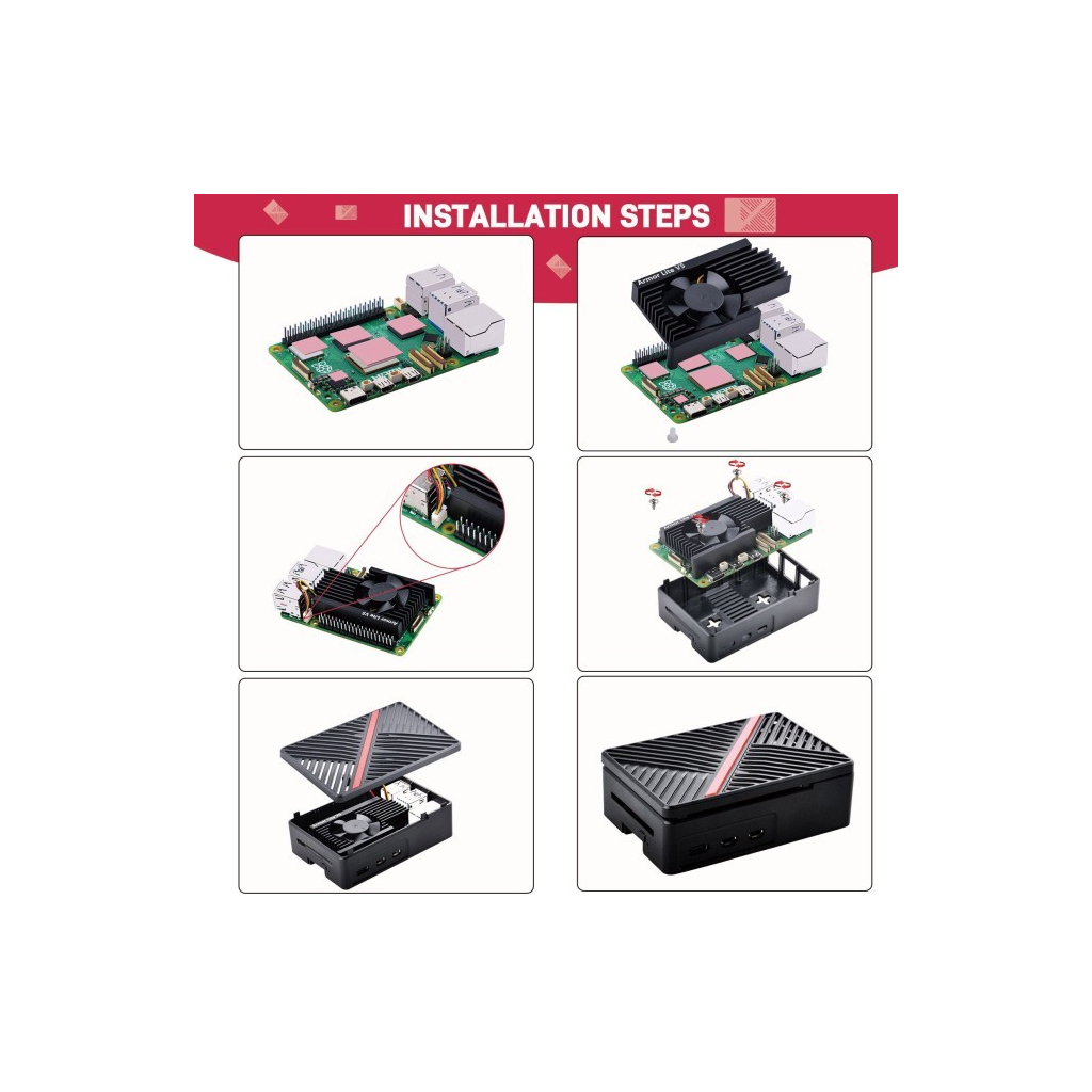 Корпус для Мікро ПК 52Pi for Raspberry Pi 5 Radiator with fan (ZP-0167)