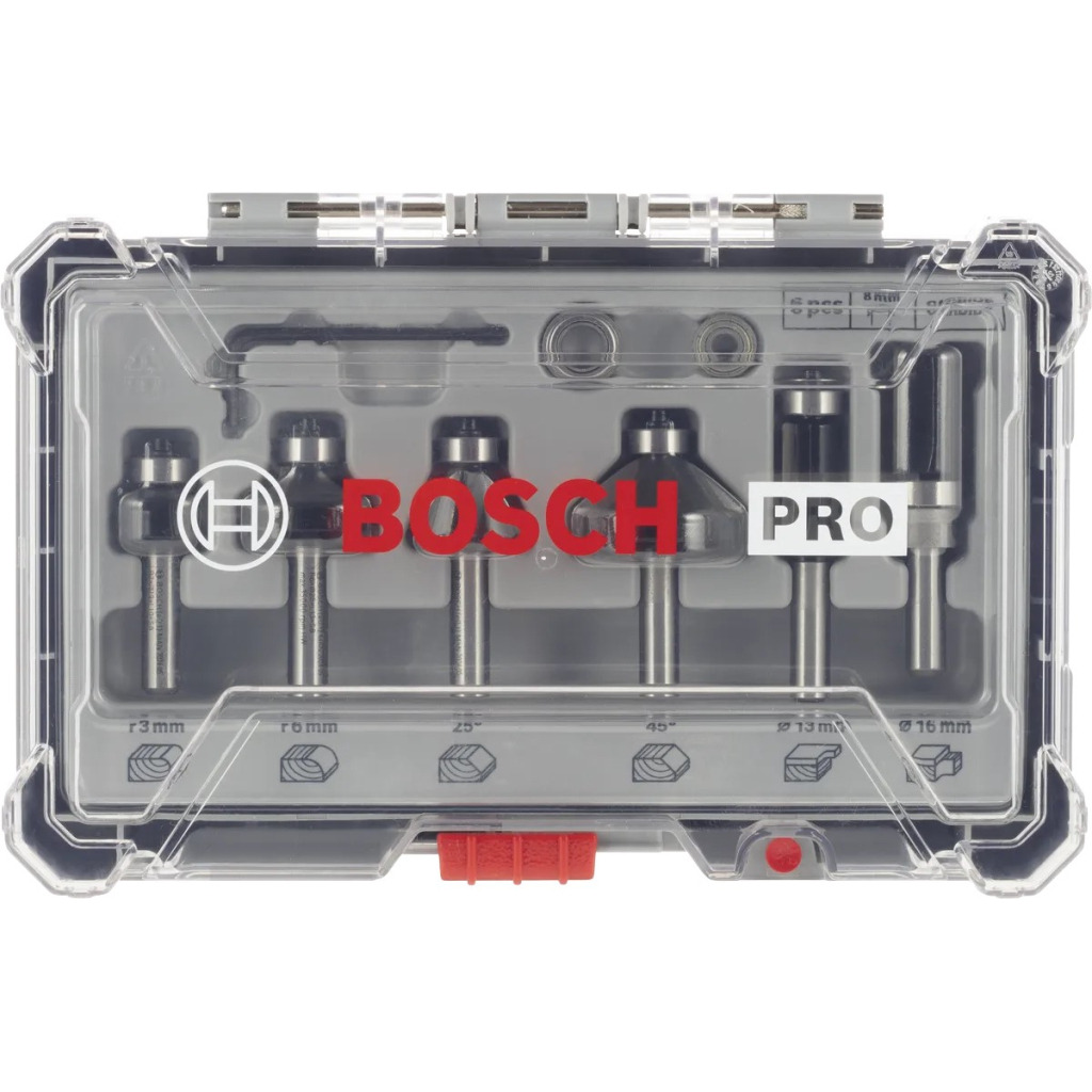 Набір фрез Bosch Professional кромкових фасонних, 8мм, 6шт (2.607.017.469)