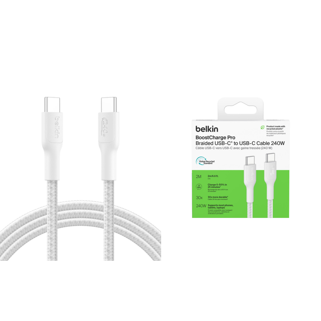 Дата кабель USB-C to USB-C 2.0m 240W white Belkin (CAB025HQ2MWH) Дата кабель USB-C to USB-C 2.0m 240W white Belkin (CAB025HQ2MWH)