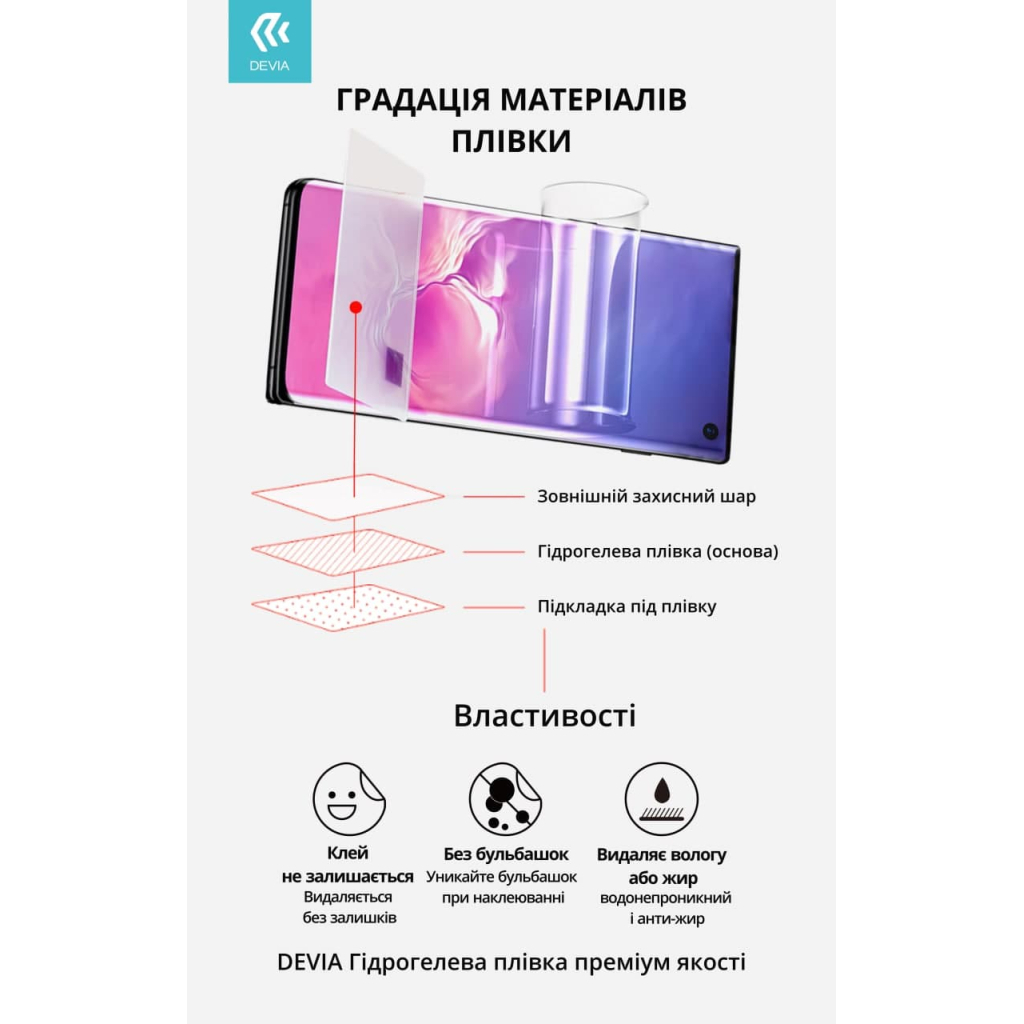 Плівка захисна Devia Hydrogel Samsung A56 6.7" front+back (DV-SM-A56FB) Плівка захисна Devia Hydrogel Samsung A56 6.7" front+back (DV-SM-A56FB)