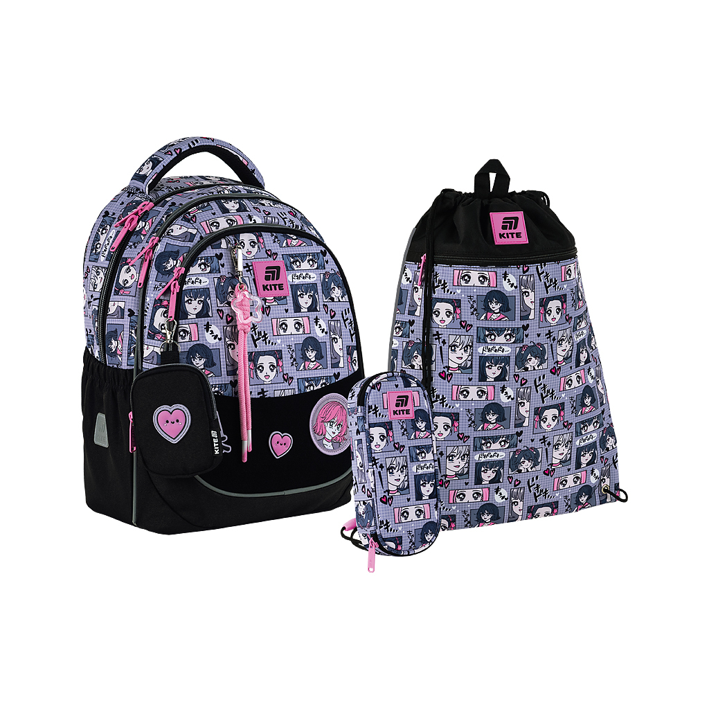 Шкільний набір Kite Education Anime Girl 700 (рюкзак, пенал, сумка) (SET_K25-700M-1)