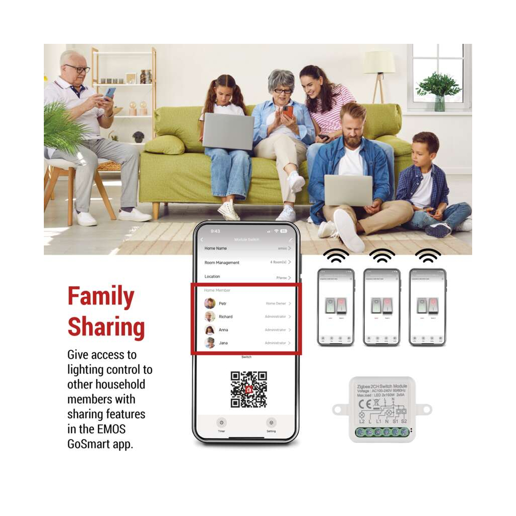 Модуль управління розумним будинком EMOS H5102 ZigBee 3.0 2-Channel (H5102)