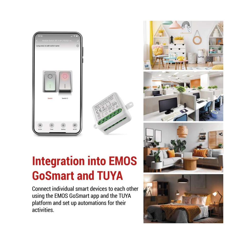 Модуль управління розумним будинком EMOS H5102 ZigBee 3.0 2-Channel (H5102)