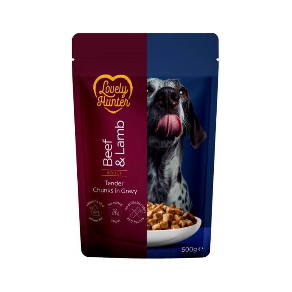 Вологий корм для собак Lovely Hunter Adult Beef & Lamb 500 г (LHU70475)