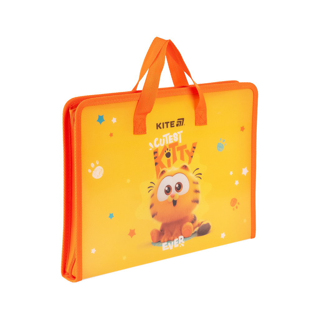 Папка - портфель Kite на блискавці A4 Garfield, 1 відділення (GF25-202)