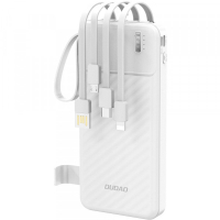 Батарея універсальна Dudao 10000mAh K11 10W, USB-A, USB-C, microUSB, with USB-A/USB-C/Lightning/MicroUSB cables White (6977196681860)