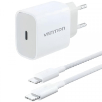 Зарядний пристрій Vention 1xUSB-C PD20W + cable USB-C to USB-C white (G16W0-EU)