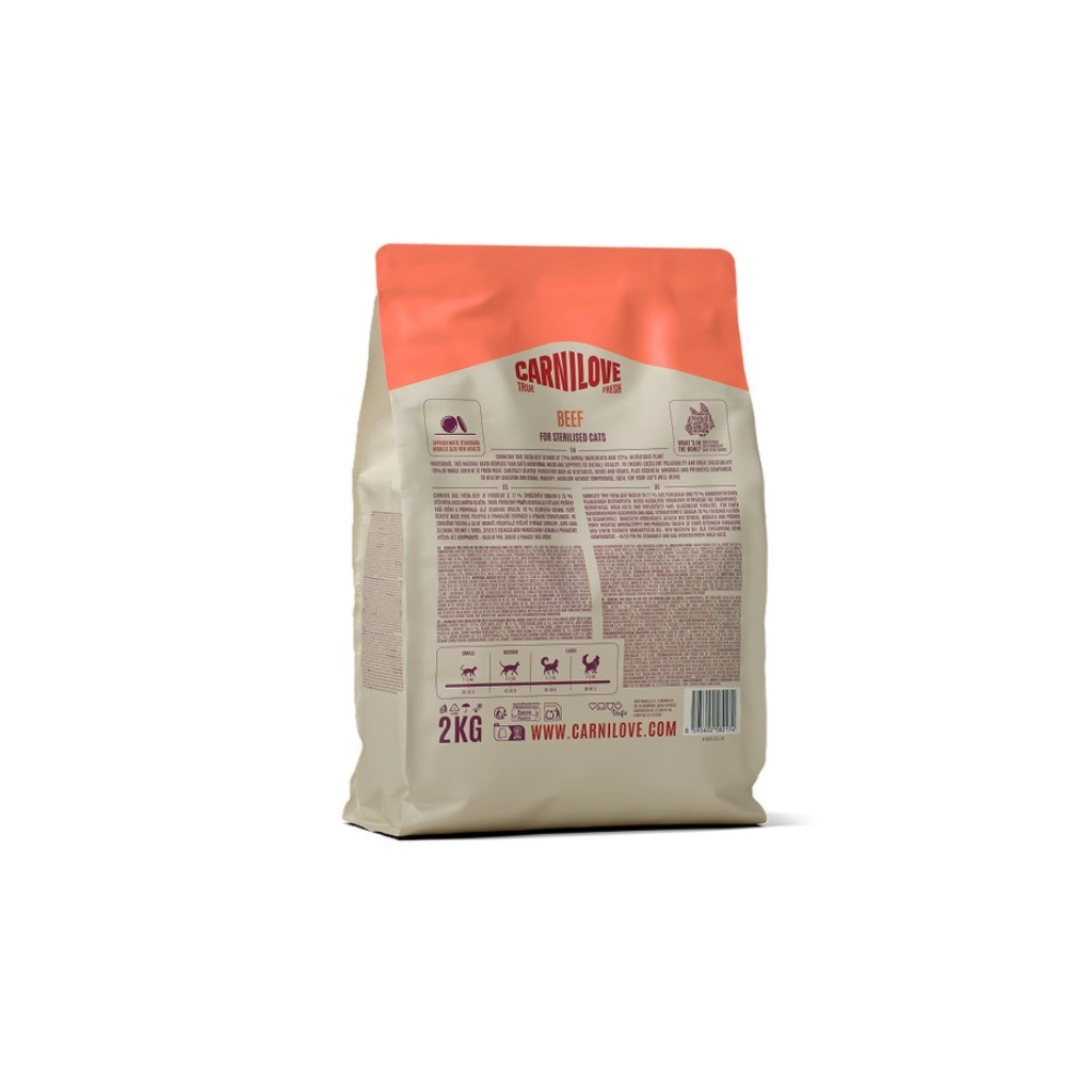 Сухий корм для кішок Carnilove True Fresh Beef Sterilised 2 кг (8595602582174)