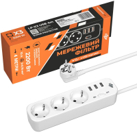 Network power supply filter LogicPower LP-X3 PREMIUM, 4m white (19526)
