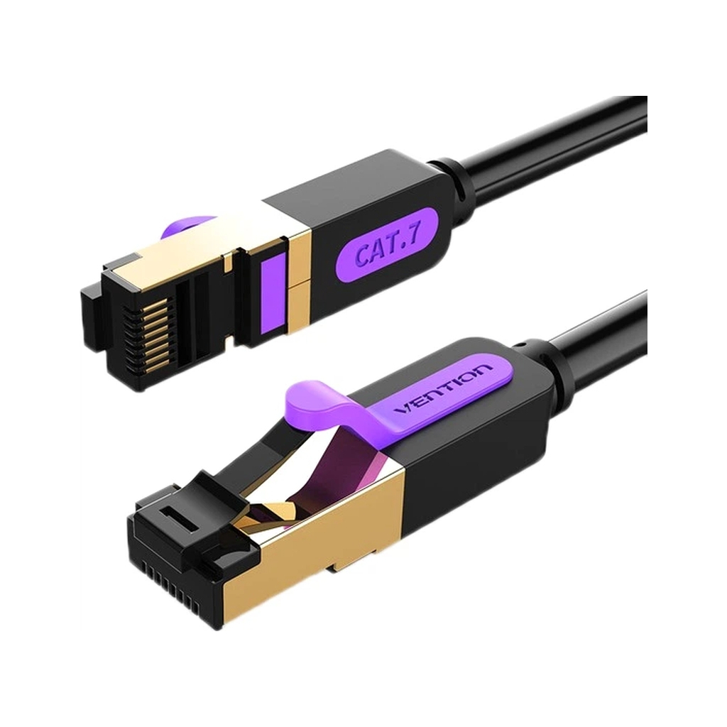 Патч-корд 5м, S/FTP cat 7 RJ-45 black Vention (ICDBJ)