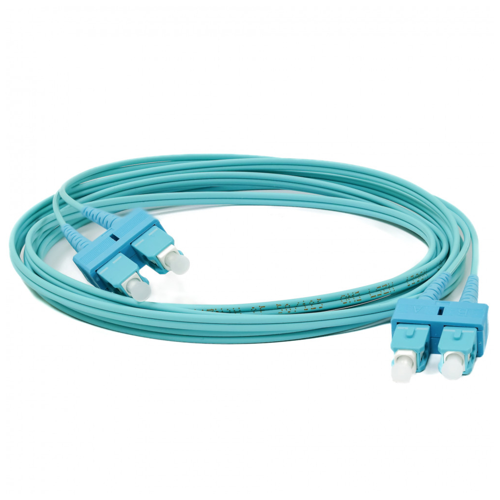 Оптичний патчкорд SC/UPC-SC/UPC MM(OM3 G50/125), Duplex, Slim(2мм)LSZH, 10м CMS (UPC-10SCSC(MM)D(ON)S)