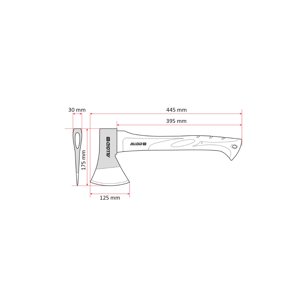 Сокира Alloid Pro, ручка з фібергласу, 1000г, 45см (AF-70141000) Сокира Alloid Pro, ручка з фібергласу, 1000г, 45см (AF-70141000)