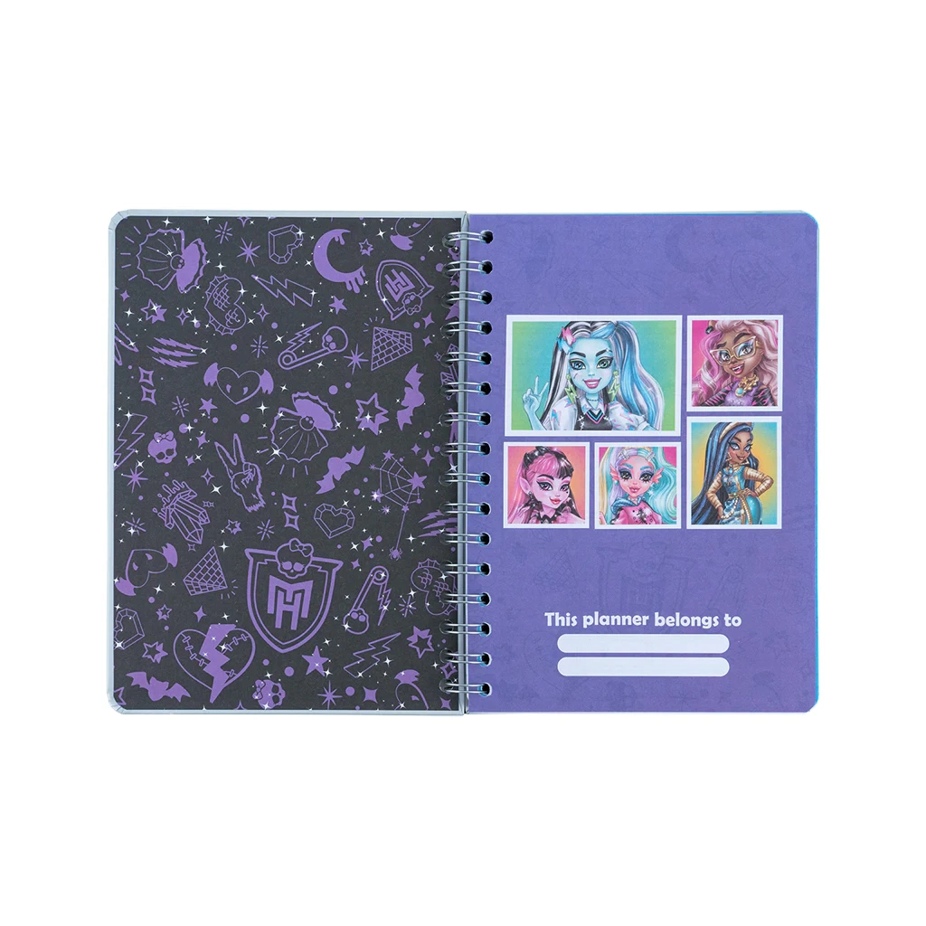 Тижневик Kite дитячий на спіралі Monster High, тверда обкладинка (MH25-438)