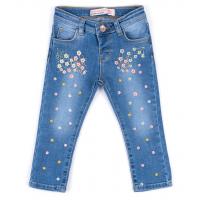 Джинси дитячі Breeze джинсові з квіточками (OZ-17703-74G-jeans)