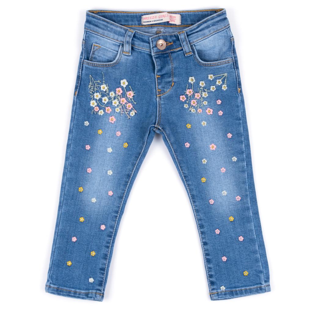 Джинси дитячі Breeze джинсові з квіточками (OZ-17703-74G-jeans)