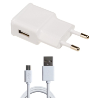 Зарядний пристрій Grand-X 1*USB, 1A, White, + cable USB -> Micro USB, Cu, 2.1А, 1m (CH-765UMW)