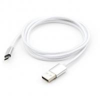 Дата кабель USB 2.0 AM to Micro 5P Metal Spring Series Silver (2A) Gelius (56748)