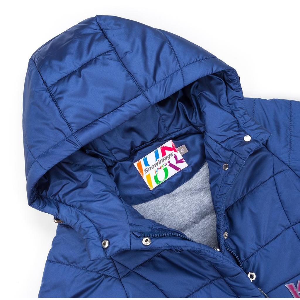 Куртка дитяча Snowimage подовжена з капюшоном і квіточками (SICY-G107-110G-blue)