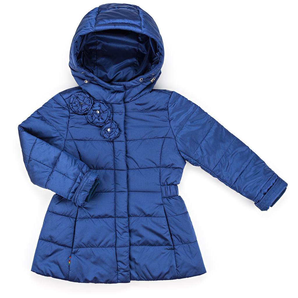 Куртка дитяча Snowimage подовжена з капюшоном і квіточками (SICY-G107-110G-blue)