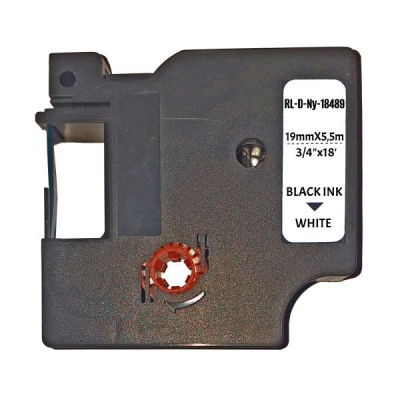 Label printer ribbon UKRMARK RL-D-Ny-18489-BK/WT nylon ribbon. analogue of DYMO S0718120, (CD18489)