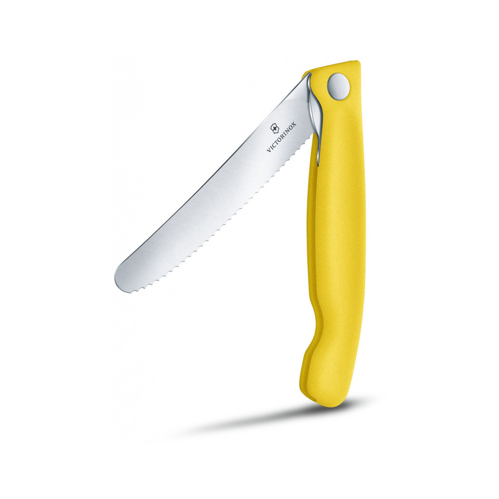 Кухонний ніж Victorinox SwissClassic Foldable Paring 11 см Serrated Yellow (6.7836.F8B)