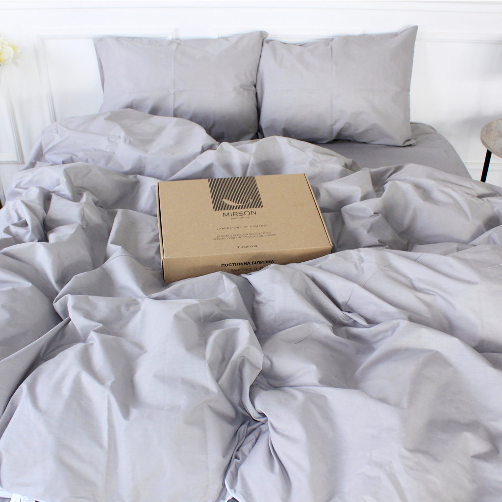 Постільна білизна MirSon Ranforce Elite 16-5703 Light Gray 220х240 King Size (2200004706399)