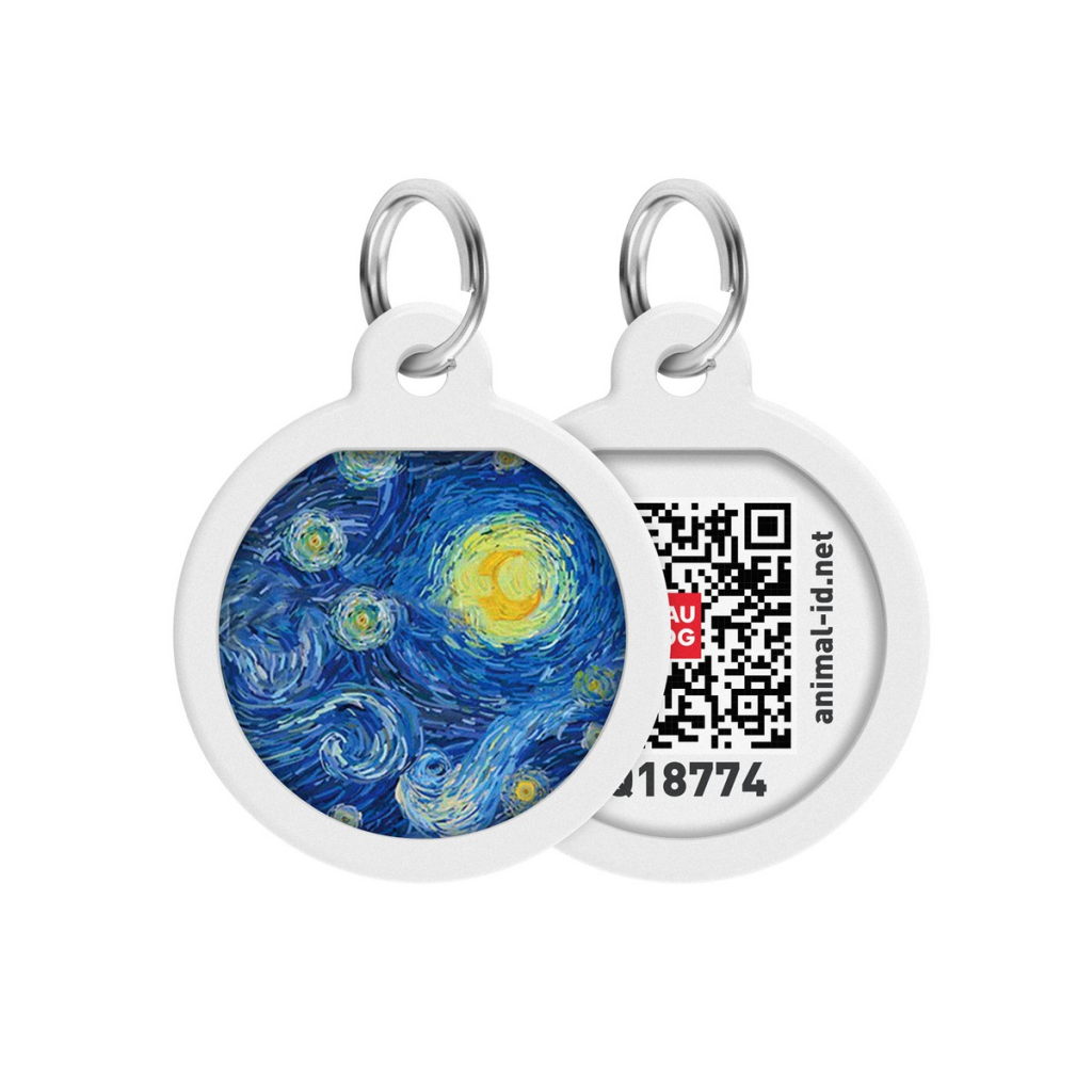 Адресник для тварин WAUDOG Smart ID з QR паспортом "Водяні лілії", коло 25 мм (0625-0201)