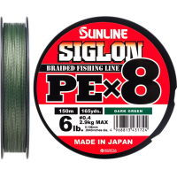 Cord Sunline Siglon PE x8 150m 0.4/0.108mm 6lb/2.9kg Dark Green (1658.09.73)