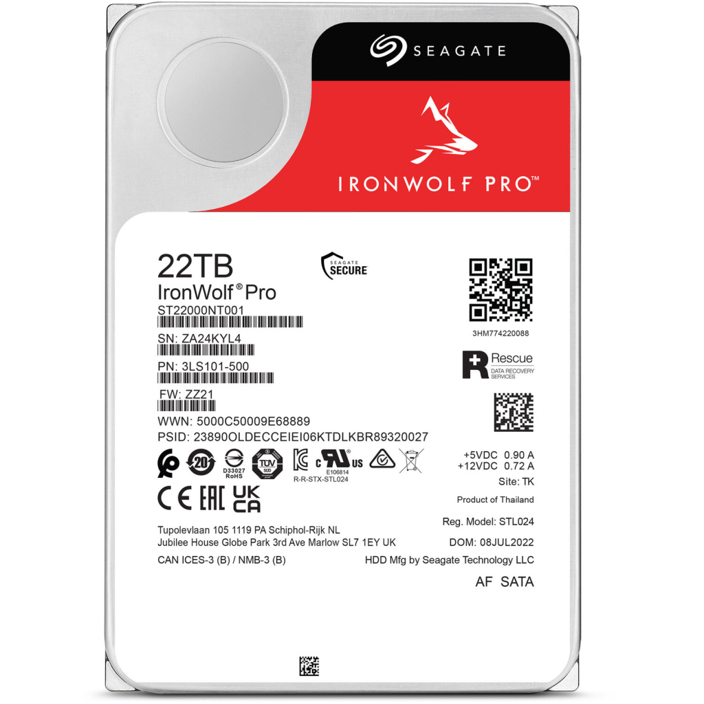 Жорсткий диск 3.5" 22TB Seagate (ST22000NT001)