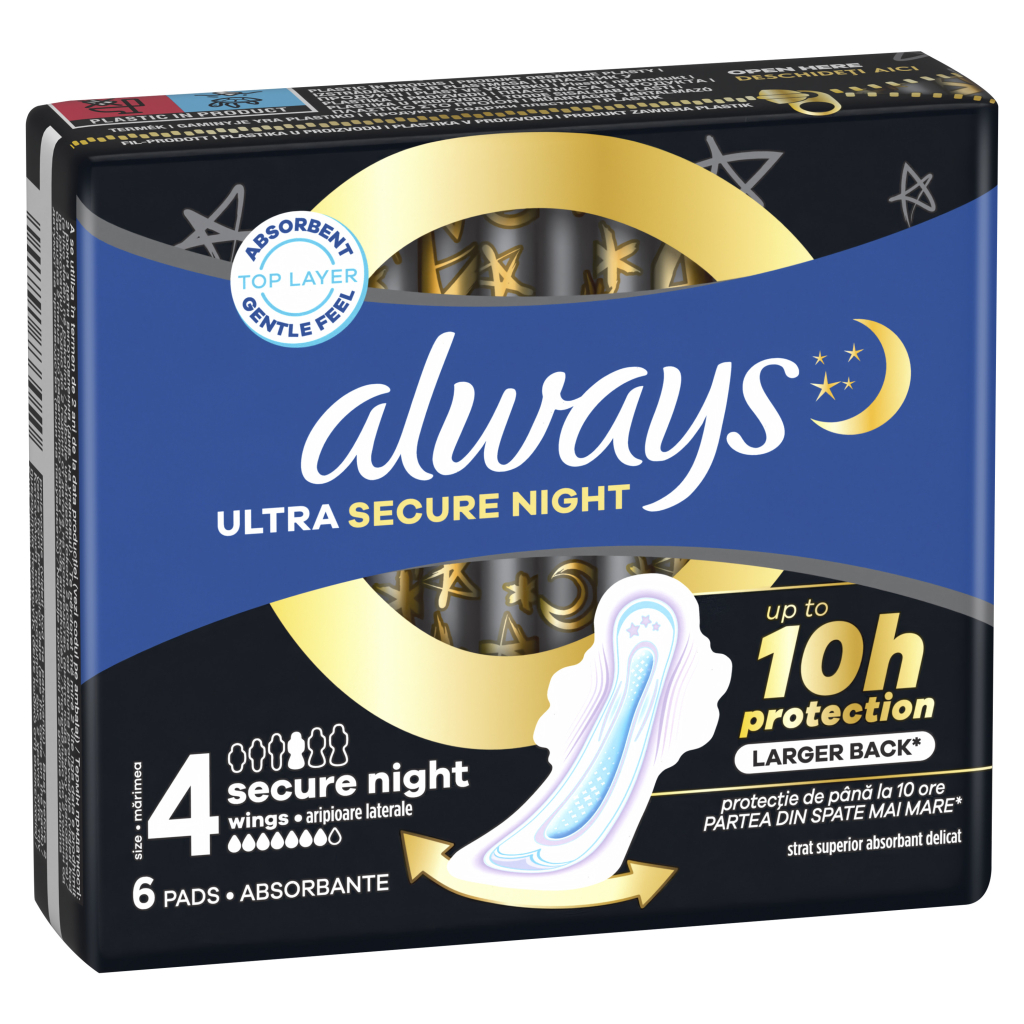 Гігієнічні прокладки Always Ultra Secure Night (Розмір 4) 6 шт. (8001841733050)