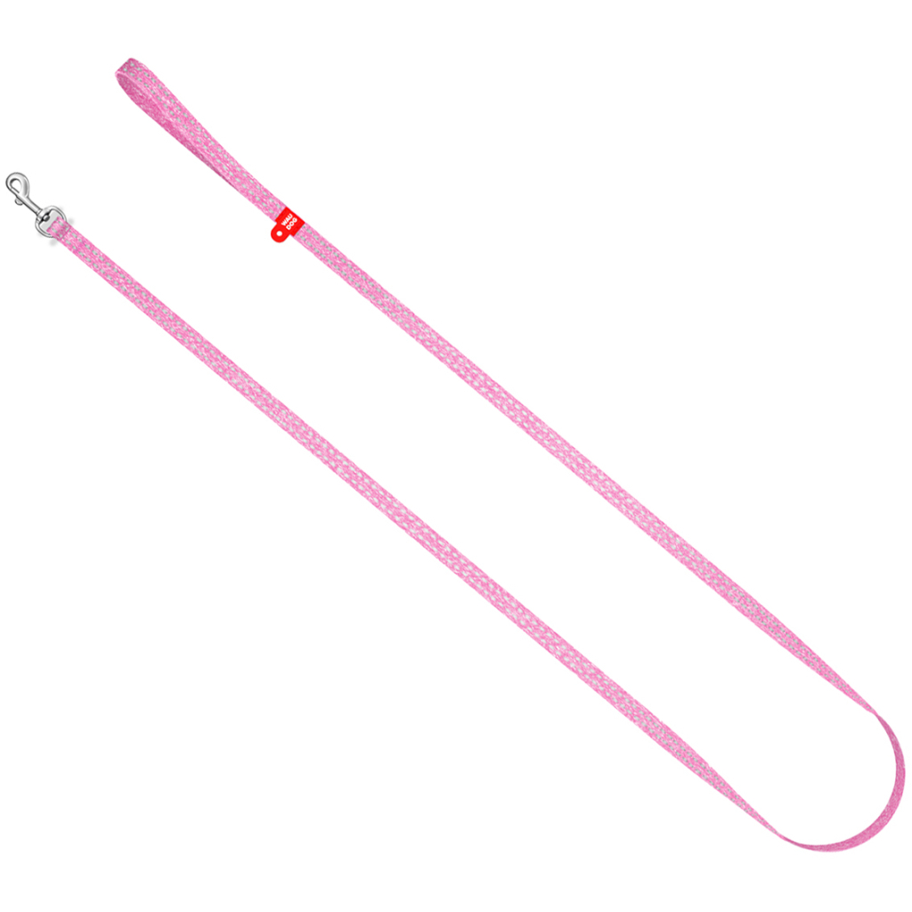 Повідець для котів WAUDOG Re-cotton світловідбивний XS 200х1 см рожевий (16447)